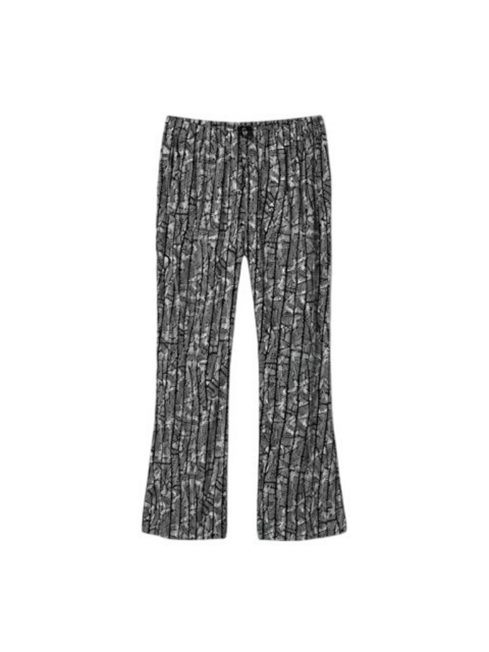 By Giuliana Womens Black & White Geometric Print Wide-Leg Pants 3X Elastic Waist